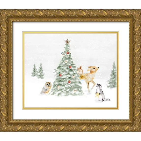 Gaynor, Janice 18x15 Gold Ornate Wood Framed with Double Matting Museum Art Print Titled - Woodland Christmas II