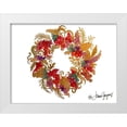 thumbnail image 1 of Gaynor, Janice 24x19 White Modern Wood Framed Museum Art Print Titled - Christmas Wreath with Berries, 1 of 4