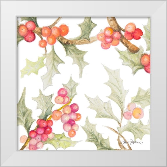Gaynor, Janice 26x26 White Modern Wood Framed Museum Art Print Titled - Watercolor Holly II