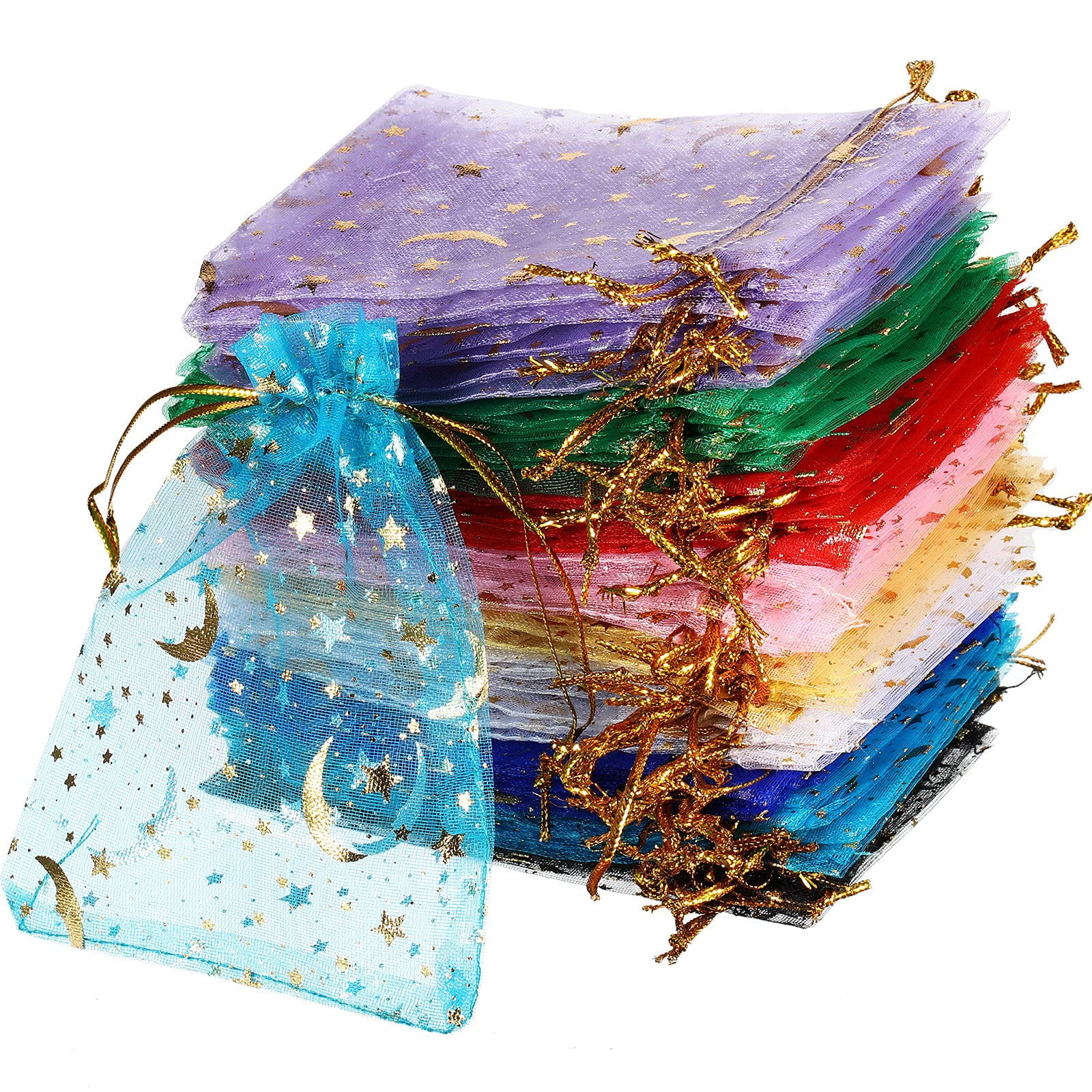 Hamthuit 25/50 Pcs Kleurrijke Organza Tas Verpakking Tas Organza Gift Zakken Voor Sieraden Bruiloft Decor Trekkoord Tas