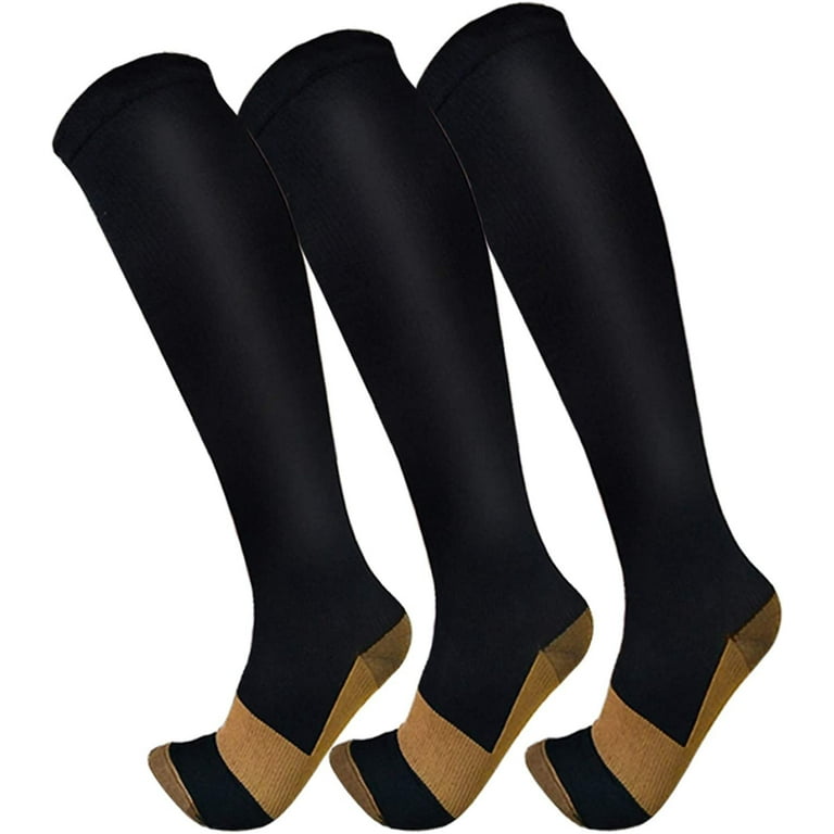 Gazdag)3 Pack Copper Compression Socks - Compression Socks Women & Men  Circulation - Best for Medical,Running,Athletic
