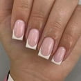 thumbnail image 1 of Gazdag-French Tip Press on Nails Medium Fake Nails White Stick on Nails Square Pink Nails for Women, 1 of 4