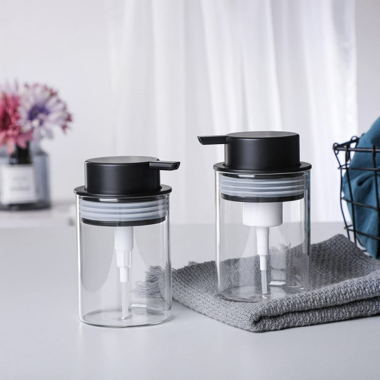  Glass Soap Dispenser with Pump and Tray - Refillable