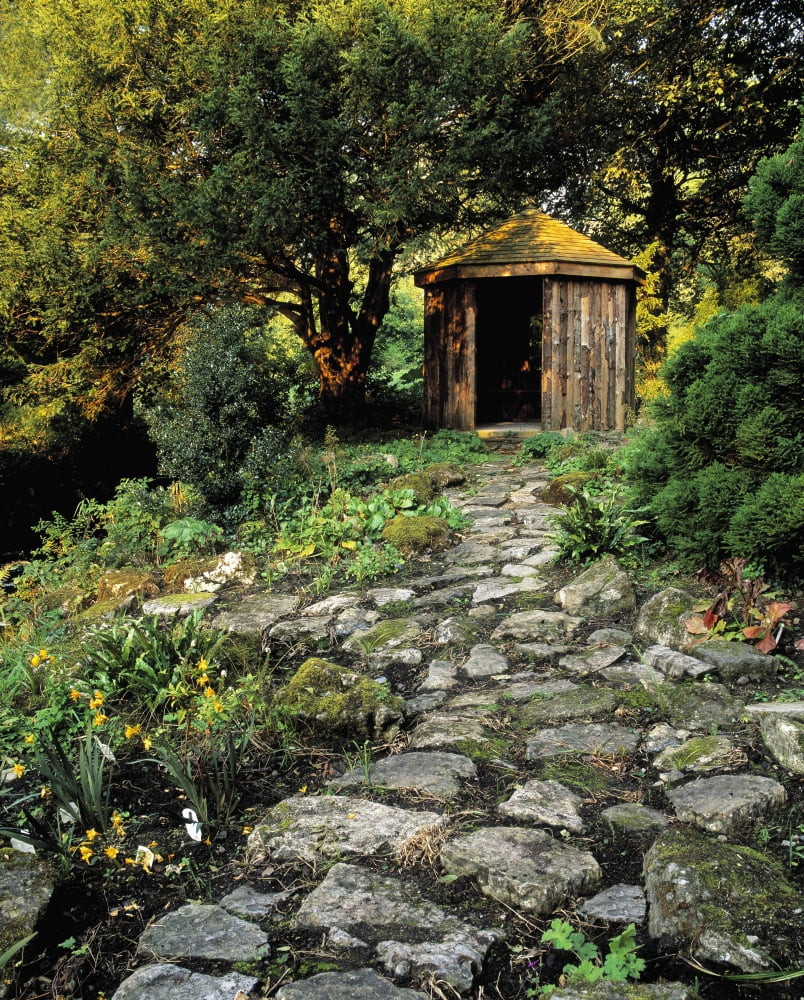 Gazebo And Path Ballinlough Castle Co Westmeath Ireland Canvas Art - The Irish Image Collection Design Pics (12 x 16)