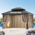 thumbnail image 1 of Covered Outdoor Universal 11' x13' Gazebo Curtain Replacement 4 Panel Zippered Sidewalls Grey, 1 of 7