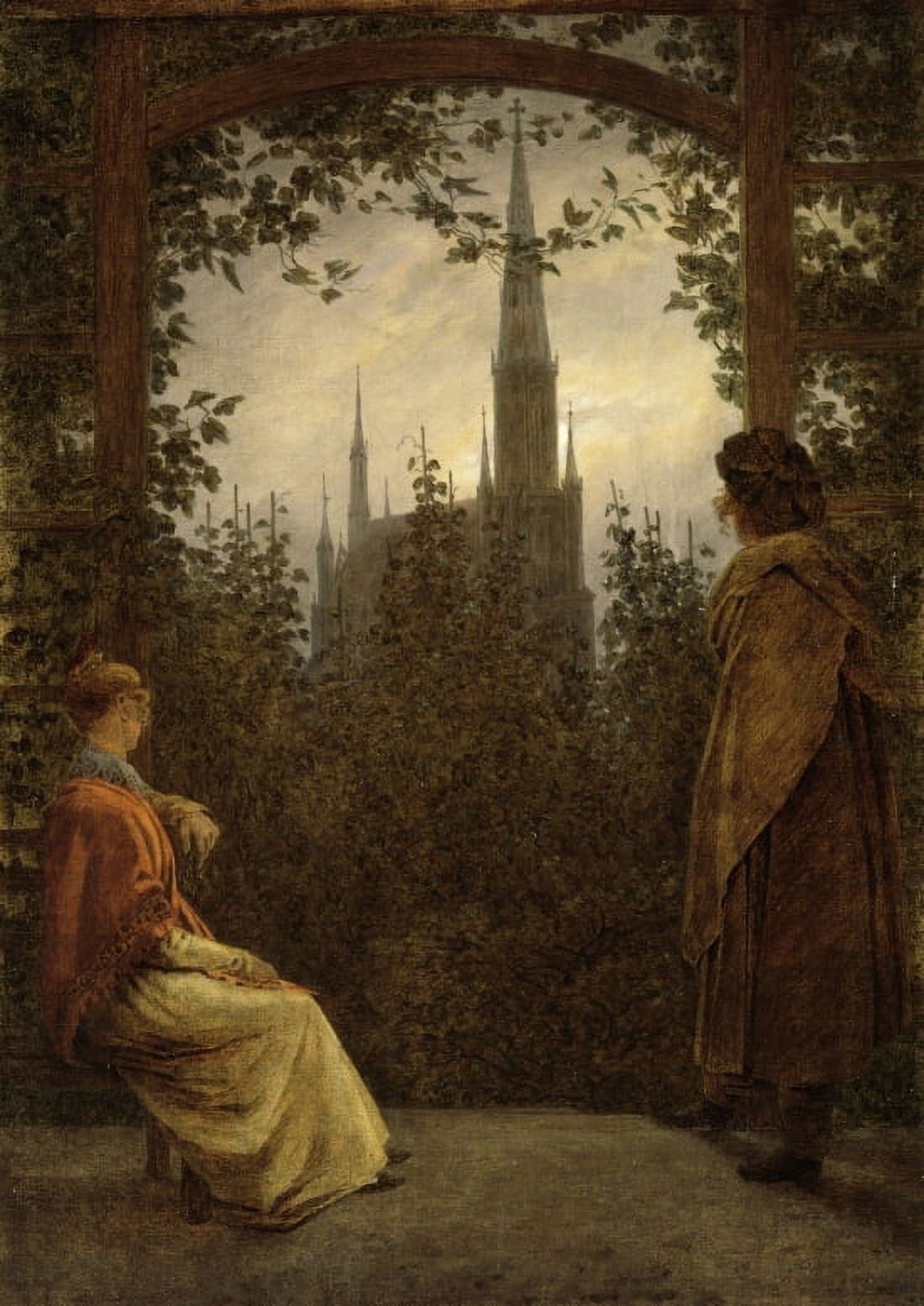 Gazebo In Greifswald Canvas Art - Caspar David Friedrich (24 x 36)
