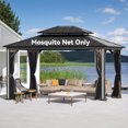 Gazebo Mosquito Netting Replacement Universal 4Panel Sidewalls 12' x