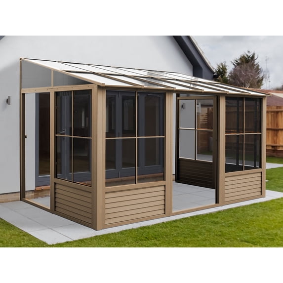 Gazebo Penguin Florence 10’ x 12’ Wall-Mounted Gazebo, Heavy-Duty Aluminum Frame with UV Protection