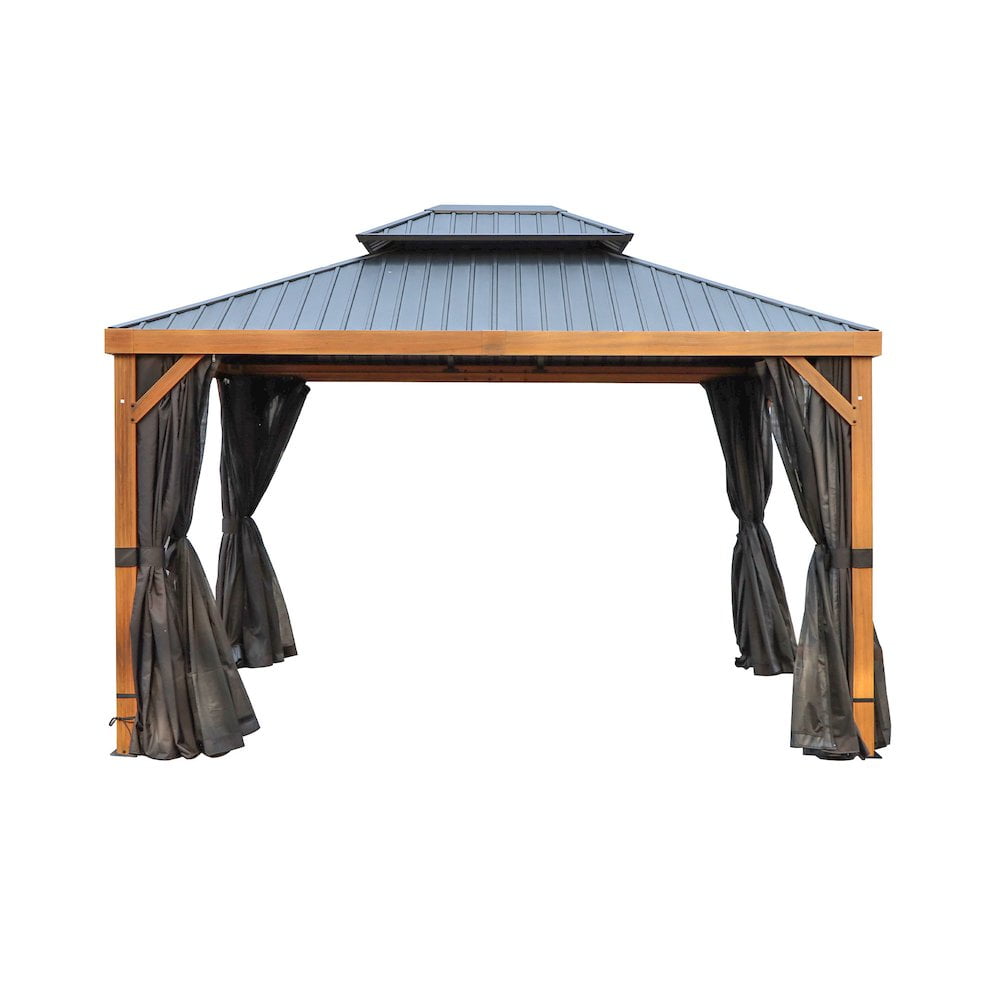 Gazebo Penguin Yosemite  Aluminum frame wood finish 10 x 12