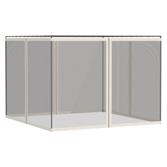 Gazebo Sidewall Netting Replacement 9.84x13.1ft, 4 Panel Mosquito Netting with Zippers, Universal Mesh Screen for Canopy Tents - White