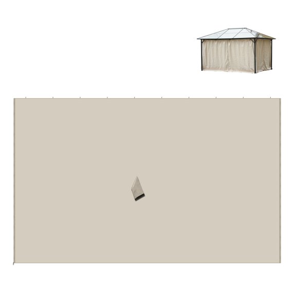Gazebo Sidewall Set 9.84x11.8ft, Beige - Outdoor Privacy Curtains with Hooks & Rings
