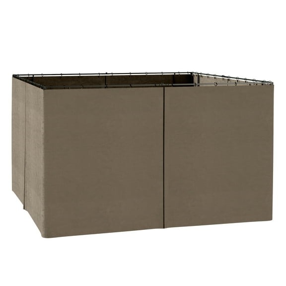 Gazebo Sidewall Set 9.84x11.8ft, Outdoor Privacy Curtains with Hooks & C-Rings, Brown