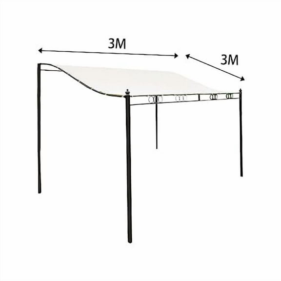 Gazebo Top Cover Patio Awning Cloth Roof Replacement Canvas Cover Sun Shelter Cloth, 3x3M