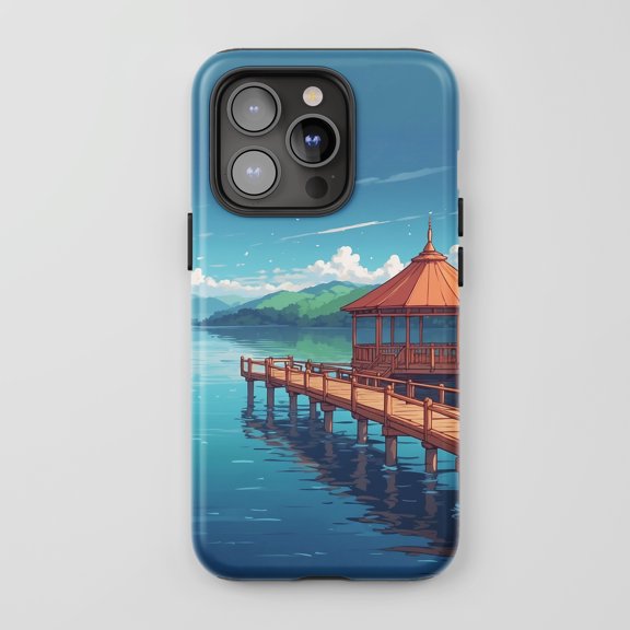 Gazebo and Pier Phone Case for All iPhone Series Protective Phone Case Anime Blue