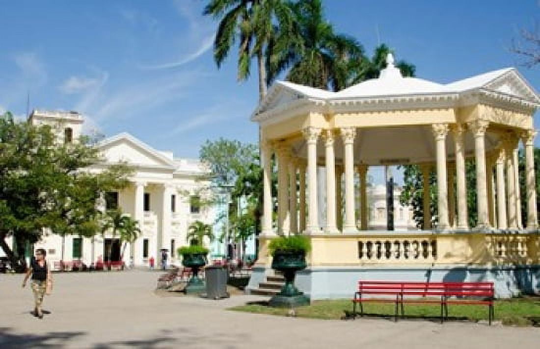 Gazebo in center of downtown Santa Clara Cuba Canvas Art - Bill Bachmann DanitaDelimont (34 x 22)