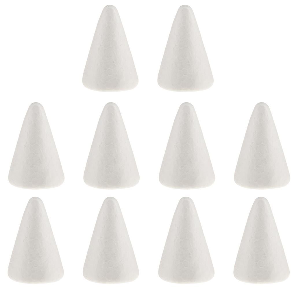 Gazechimp 10pcs Craft Foam Cones, Foam Tree Cones White Polystyrene