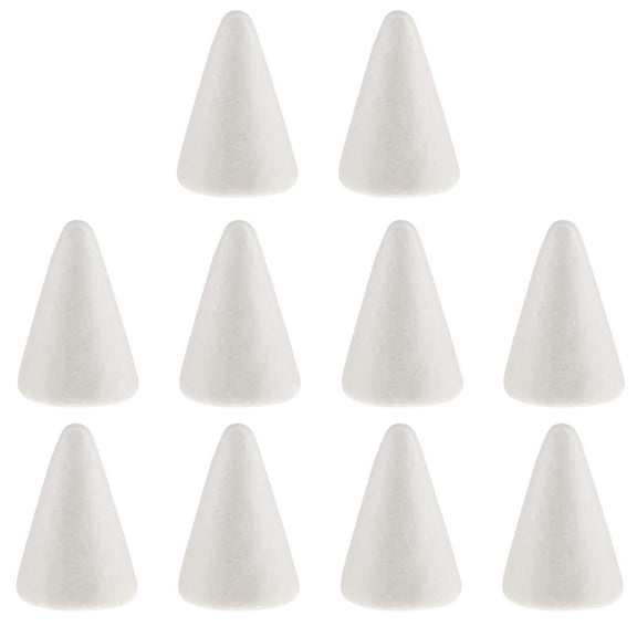 Gazechimp 10pcs Craft Foam Cones, Foam Tree Cones White Polystyrene Cones Shaped Foam 2.68 x 0.91inch for Arts and Crafts, Christmas Tree, School, Wedding, Birthday, DIY Home Craft Project