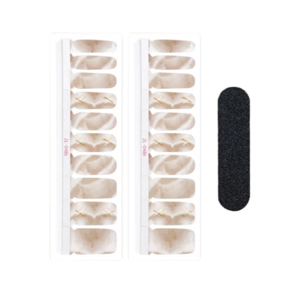 Gazechimp 20 Pieces Full Nail Wraps Beauty Nail Gel Polish Strips for Home Women Girls Brown