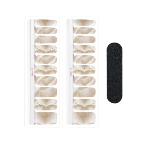 Gazechimp 20 Pieces Full Nail Wraps Beauty Nail Gel Polish Strips for Home Women Girls Brown