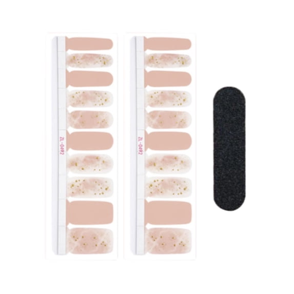 Gazechimp 20 Pieces Full Nail Wraps Beauty Nail Gel Polish Strips for Home Women Girls Nude