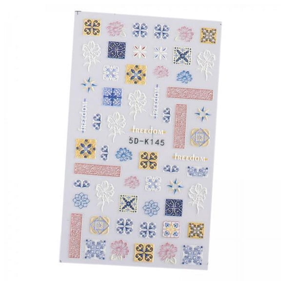 Gazechimp 2x5D Embossed Nail Stickers Nail Art Decor DIY Nail Manicure Tips Gift 5D-K145