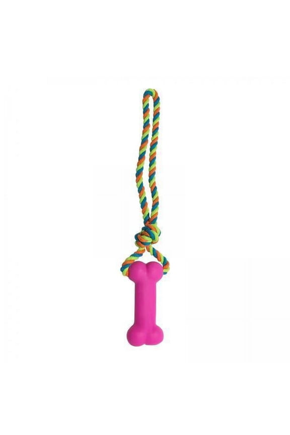 2xDog Rope Toy Squeaky Rope Dog Toy for Small Medium and Large Pets Pink