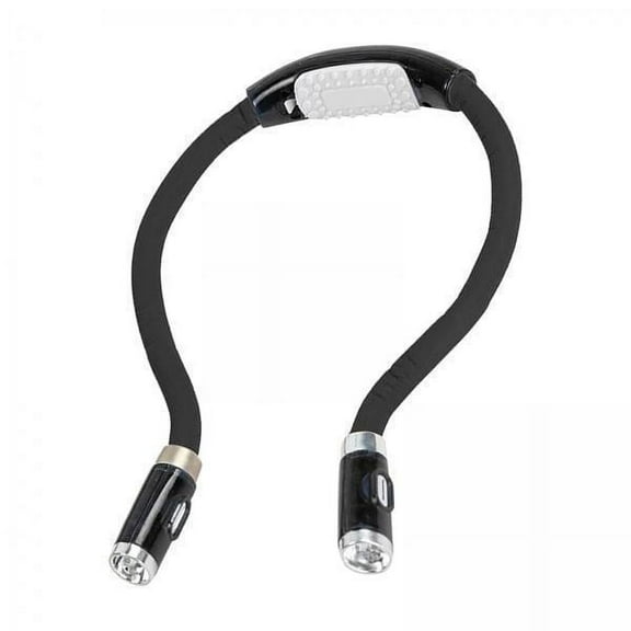 Gazechimp 2xNeck Reading Light Over Neck Battery Powered Book Reading Lamp in Bed Black