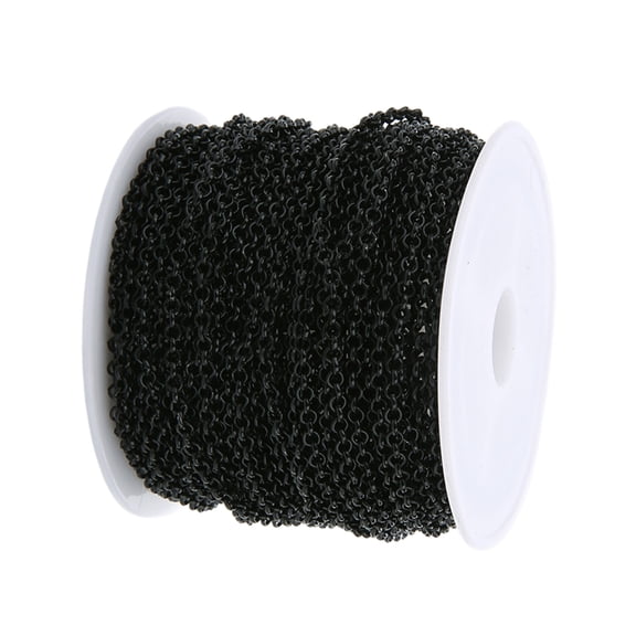 Gazechimp 33 Feet Necklace Chains 3mm Twisted Links Chain Black Plated Metal Craft Chain Curb Chain Spool for Jewelry Making Necklace Bracelet DIY Crafts, Jewelry Making Findings Supplies