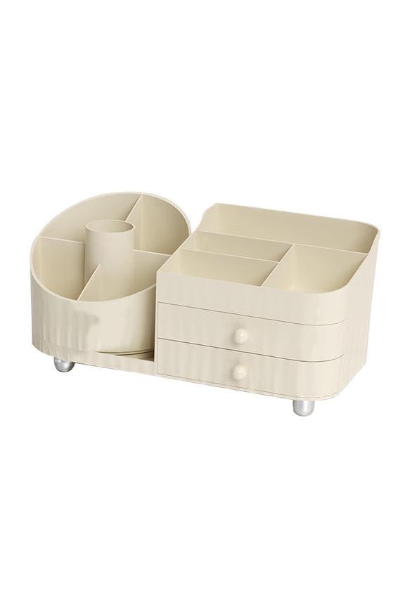 360 degree Rotating Makeup Brushes Organizer Cosmetic Organizer Waterproof Dressing Table Storage Box Makeup Holder for Vanity Home