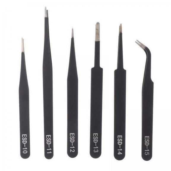 Gazechimp 3x6Pcs Precision Tweezers Set Nail Decor Tweezers Precision Tweezers Set Blunt