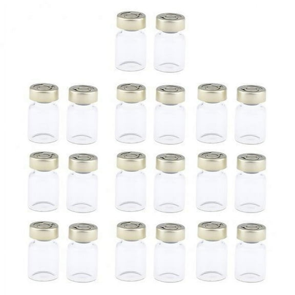 Gazechimp 4x20Pcs Empty Glass Vials Bottles Liquid Containers 5ml 4 Pcs