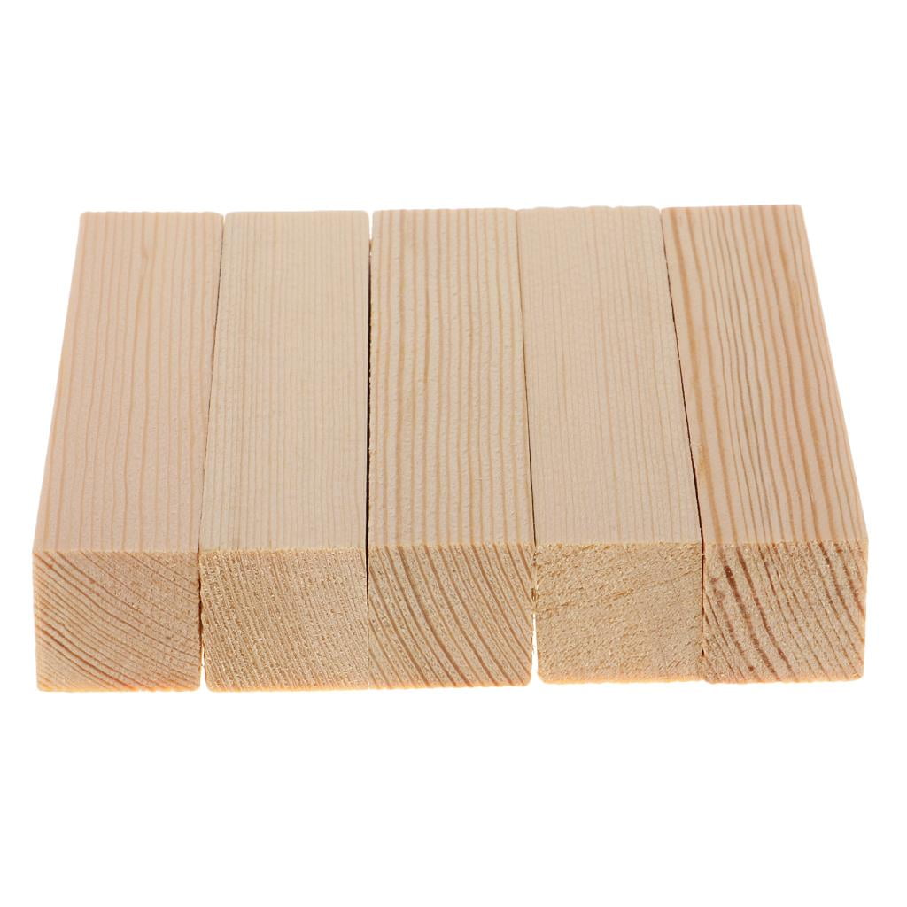 Gazechimp 5 Pieces Unfinished Wooden Square Dowel Rod,20x20mm Hardwood ...