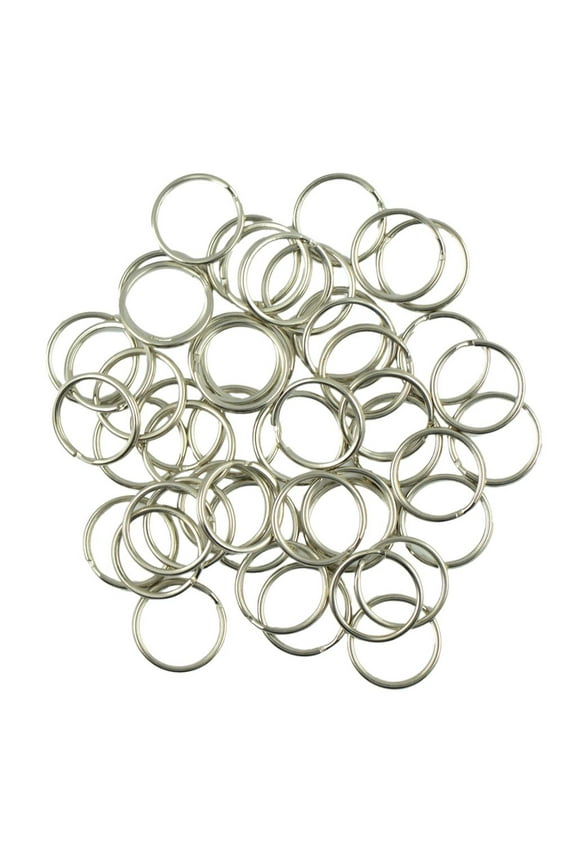 50PCS Key Rings,18mm Split Key Rings Bulk Stainless Steel Keyrings Flat Rings for Keychain and Crafts Home Car Office Keys Attachment