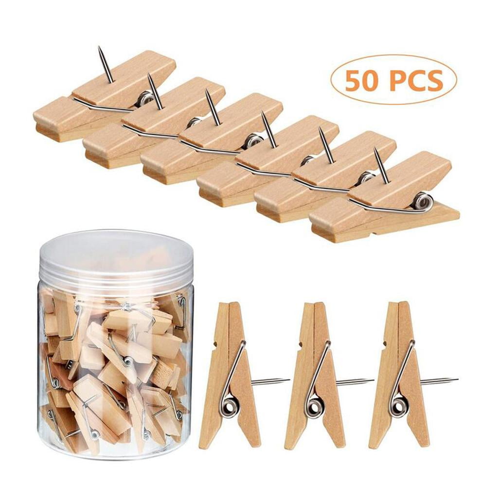 120 PCS Wooden Push Pins With Clips - Decorative Thumbtacks For Cork Boards, Photos, Notes & Crafts - View #14