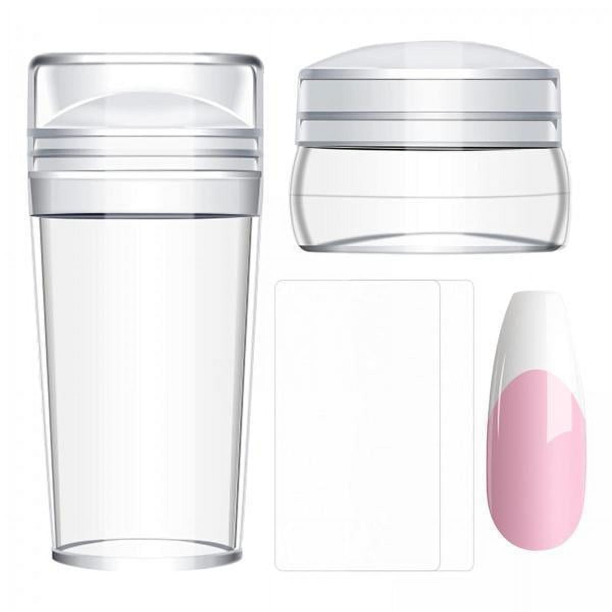 Gazechimp 5X 4 Pieces French Nail Stamper Clear Silicone Stamping Professional Detachable