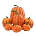 thumbnail image 1 of 7s Artificial Pumpkins Bulk Faux Harvest For Fall Wedding Centerpiece Orange, 1 of 8