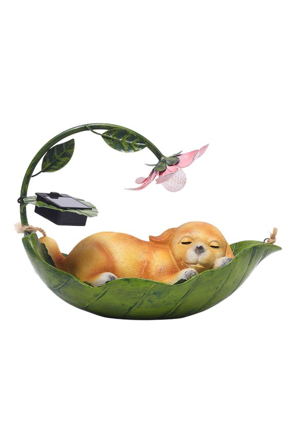 Animal Hanging Solar Decoration, Decorative Solar Light Statue for Yellow Dog