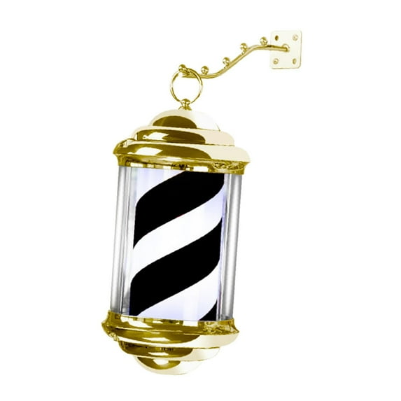 Gazechimp Barber Pole Light Classic Barber Shop Pole LED for Indoor Outdoor Hair Salon 32 black and white