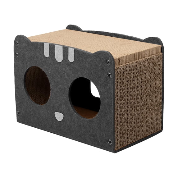 Gazechimp Cat Cardboard House Furniture Protector Cat Scratcher Pad for Grinding Claws Dark Gray
