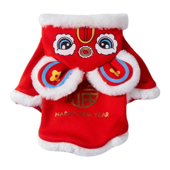 Gazechimp Chinese Festival Lion Dance Pet Costume Tang Suit for Small Dogs XL