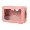 thumbnail image 1 of Gazechimp Clear and Waterproof Makeup Bag Clear Window Multiuse Travel Toiletry Bag Travel pink, 1 of 8