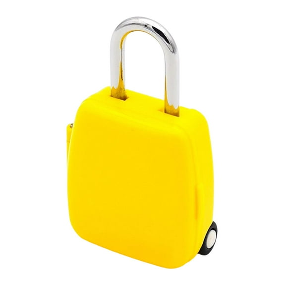 Gazechimp Combination Lock,Mini 3 Digit Combination Padlock,Suitcase Shape Outdoor Waterproof Padlock for School Gym Toolbox Gift for Friends, Yellow