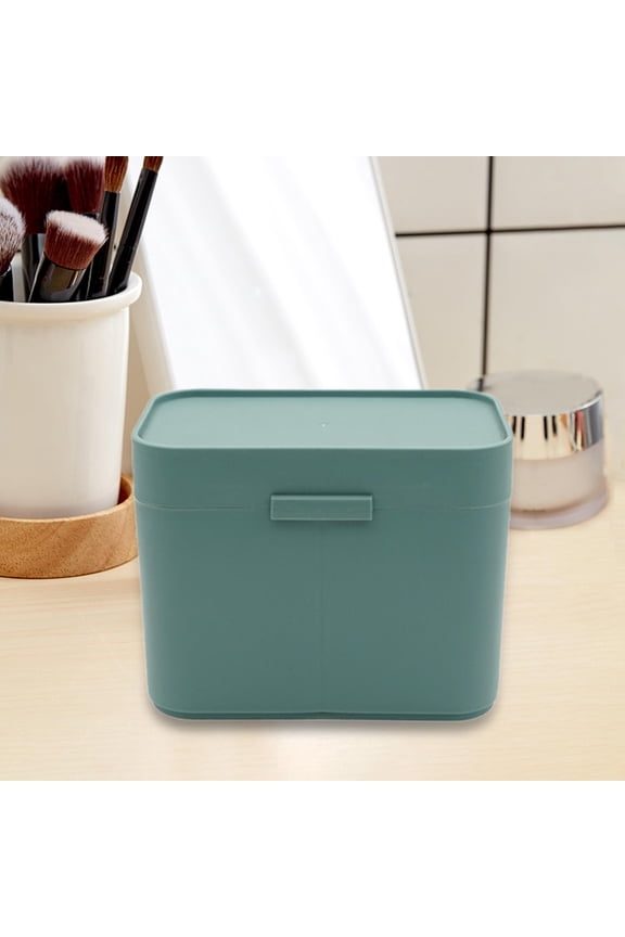 Cotton Pads Holder with 2 Sections Cotton Swab Balls Box for Home Woman Gift Green