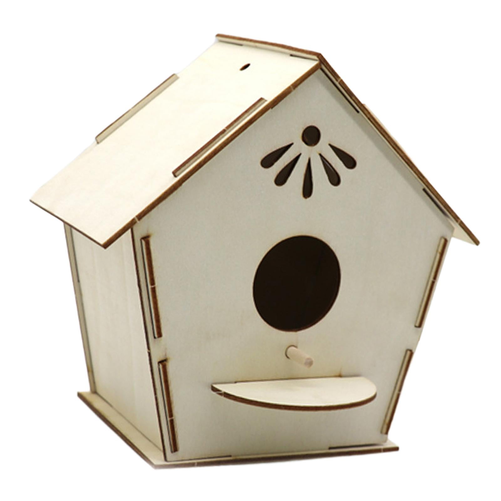 Gazechimp DIY Wood Bird Nest Birdhouse Handmade Bird for Hummingbird 17cmx17.5cmx10cm