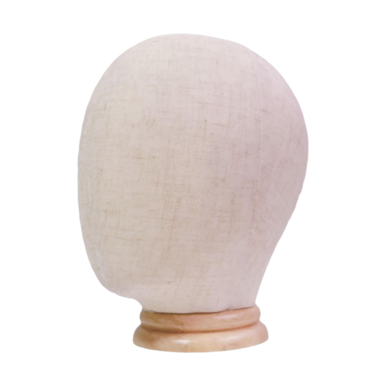 Gazechimp Display Head Freestanding Linen Manikin Head for Salon Caps Hats Scarves