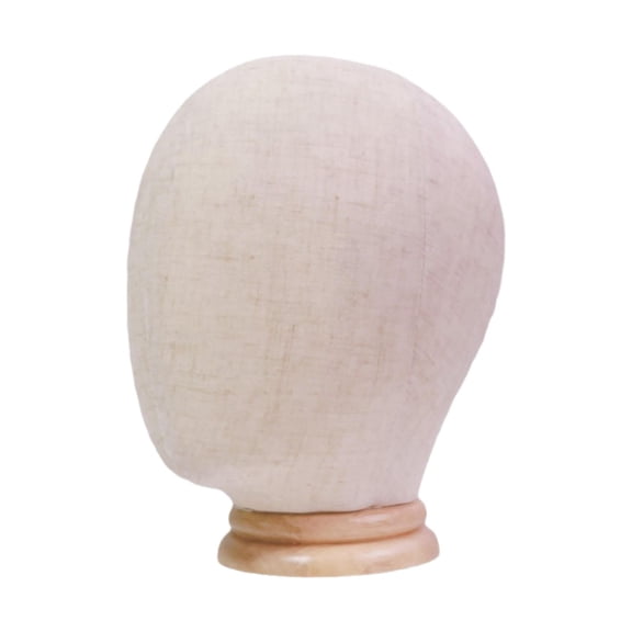 Gazechimp Display Head Freestanding Linen Manikin Head for Salon Caps Hats Scarves