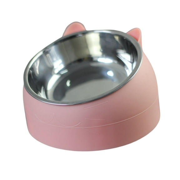 Gazechimp Elevated Cat & Dog Food & Water Bowl with Cat Ear Design for Pets, Pink