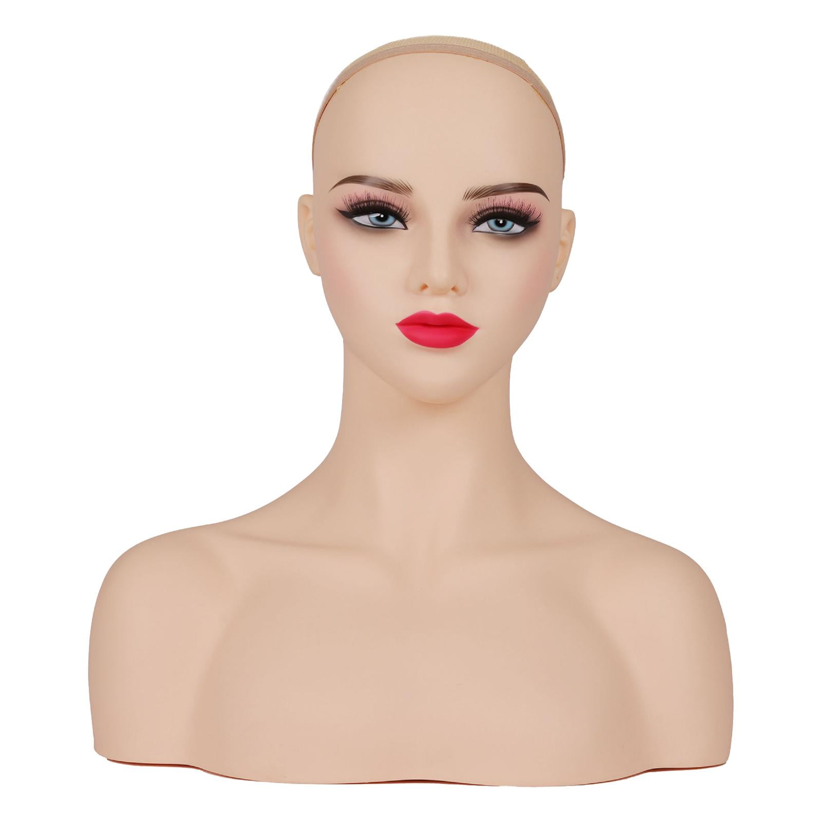 Gazechimp Female Bald Mannequin Head Manikin Stand for Making Earrings Glasses