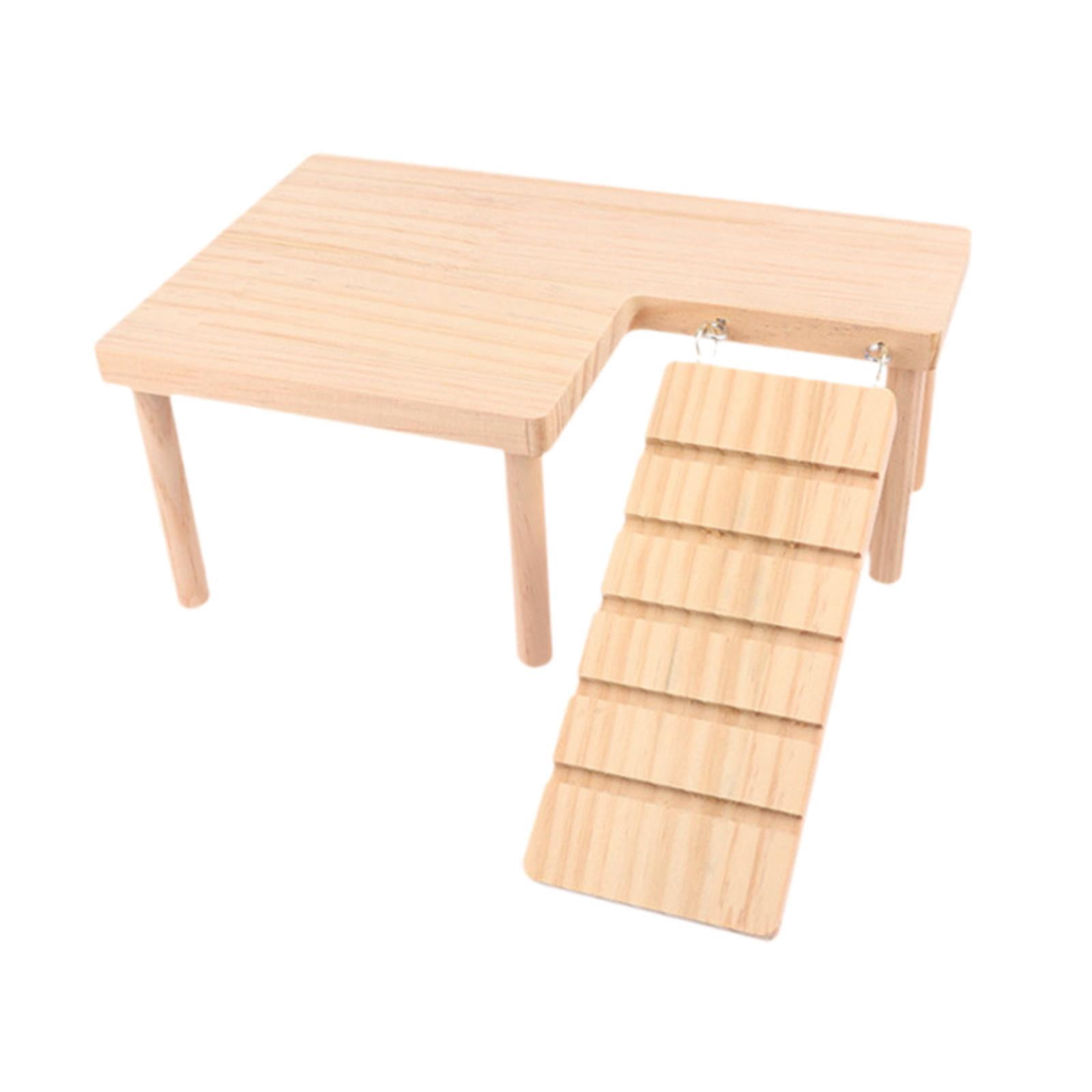 Gazechimp Hamster Wooden platforms Toy with Ladder Cage Accessory for Rat Mouse Gerbil right