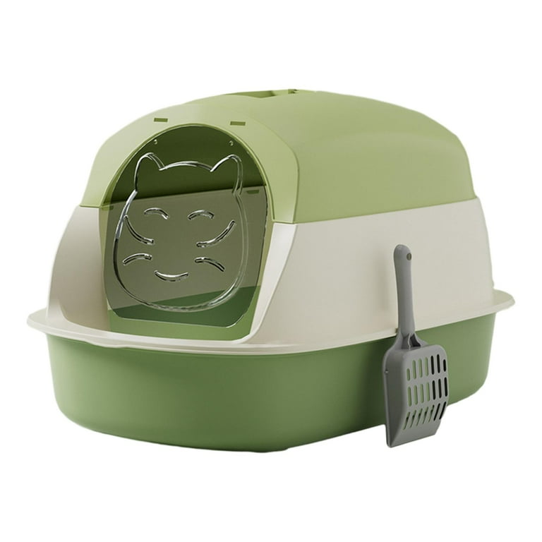 Gazechimp Hooded Cat with Lid Large Cat Toilet Kitty Litter Tray Anti ing Green Walmart
